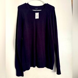 J. Crew Navy Blue Crewneck Sweater Soft Knit Classic
